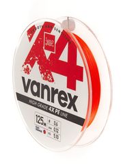 Плетеный шнур LUCKY JOHN Vanrex X4 BRAID Fluo Orange 125 м - 0,12 мм