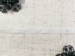 Лента нитепрошивная с усилением по косой с нитью, ш. 1 см, белый