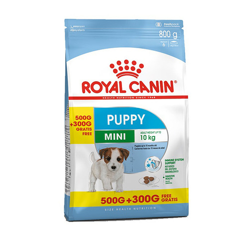 ПРОМО! Royal Canin Puppy Mini сухой корм для щенков мелких пород 500г + 300г
