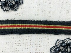 Тесьма текстиль бахрома, ш. 2,5 см, чёрный