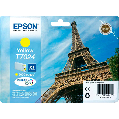 T7024 Картридж EPSON желтый повышенной емкости для WP-4015/WP-4095/WP-4515/WP-4595