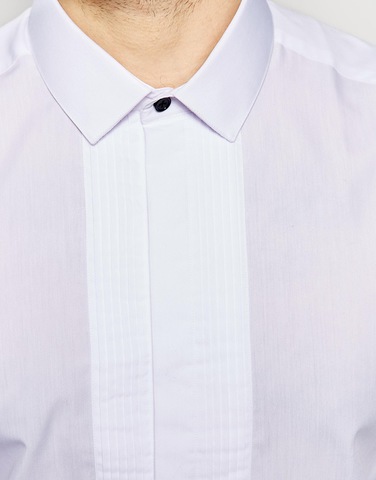 Элегантная рубашка с плиссировкой спереди