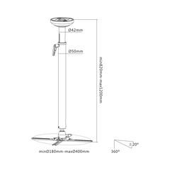 Кронштейн потолочный Deluxe DLPRB-16-02L