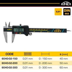 Штангенциркуль электронный ШЦЦ-1-150/40мм 0,01мм DIN862 Kinex 6040-02-150