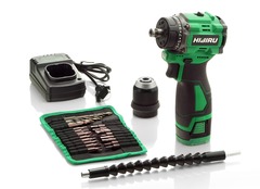 Бесщеточный аккумуляторный шуруповерт HIBIRU SRW16, 16.8В 55Нм, блокировка шпинделя, металлический патрон, кейс, оснастка в комплекте