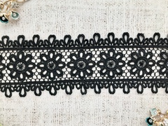 Кружево плетеное, ш. 8 см, чёрный