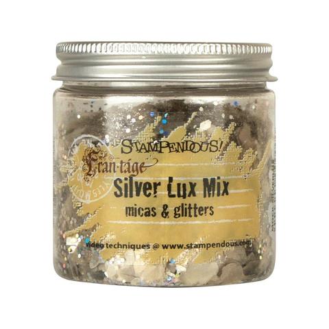 Слюда с глиттером - SILVER LUX MIX micas & glitter