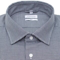 Сорочка мужская Seidensticker Slim Fit 01.641960-19 черно-белая из фактурной ткани