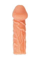 Телесная закрытая насадка с венками Cock Sleeve Size M - 15,6 см. - 