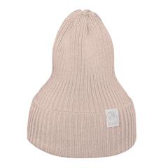 Вязаная шапочка Simple (бежево-розовая)