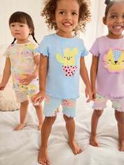 Пижама для девочки Next Q63-712, 3 шт., Сиреневый, Голубой