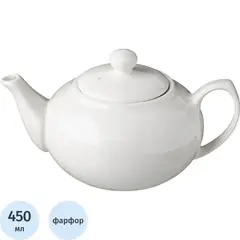 Чайник заварочный &#039;Кунстверк&#039;;фарфор;450мл;D=75,H=75,L=175мм;белый 03150395