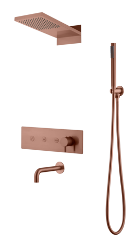 Boheme 130-2-CB Встроенная душевая система FUSION, трехпозиционная Copper Brushed с изливом