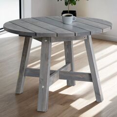 Стол садовый круглый Осло деревянный, из массива сосны, графит