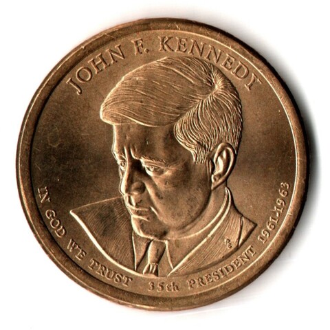 Монета США - 1 доллар 2015 год - 35-й президент США Джон Кеннеди