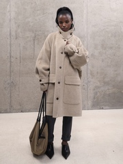 Бежевое пальто COLINE на пуговицах