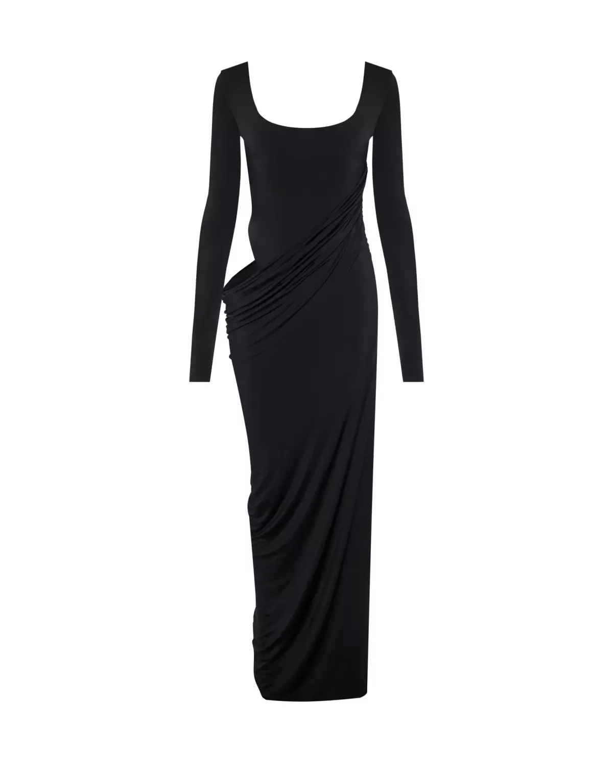 Платье Wave sleeve, Черный