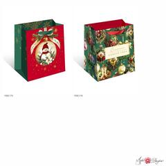 Сумка бумажная стандарт плюс НГ, 15*17*10 см