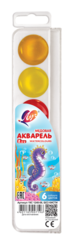 
          Акварель Луч медовая, 6 цветов, без кисти, пластик. упаковка, "ZOO"