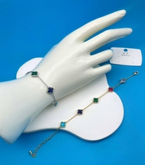 35042- Браслет цепочка CARAMEL с подвесками клевер 5 мотивов