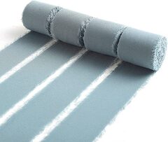 Лента шифон, необработанные края (3,8см*6,4м), Пыльный голубой