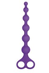 Фиолетовая анальная цепочка 8 Inch Ribbed Silicone Anal Beads - 26 см.