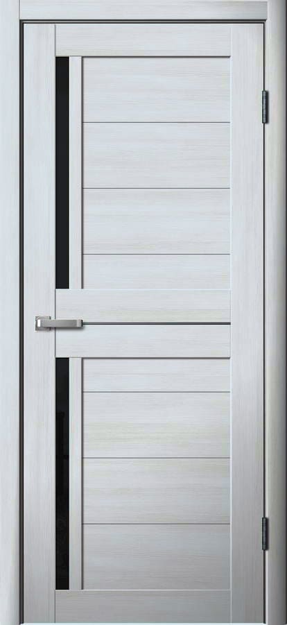 Дверь межкомнатная Ла Стелла 202, цвет пепельный ясень, экошпон, стекло черное