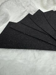 Фоамиран глиттерный 2 мм, А4, цвет - черный - 5 штук