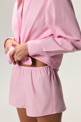 Шорты из хлопка в полоску на тонкой резинке KOS Розовый