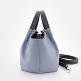 Сумка Саломея 362 гладкий серо-голубой + черный