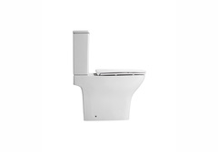 Унитаз напольный безободковый с бачком ЛЕОН КВАДРО, 630*360*815, горизонтальный выпуск, тонкое сиденье с механизмом плавного опускания, крепеж, TORNADO