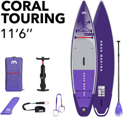 Сапборд комплект туристический Aqua Marina Coral Touring 11'6