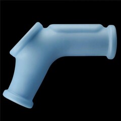 Насадка на пенис с вибрацией с рукавом для мошонки Silk Knights Ring голубая (12*2,8)