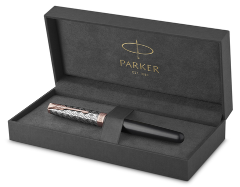 Ручка перьевая Parker Sonnet Premium 2021, F537, Metal & Grey Lacquer PGT (2119788)
