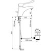 Delabie 2520LEP Механический смеситель EP для раковины, В.85, Д.135 тяга+слив,гигиенич рычаг