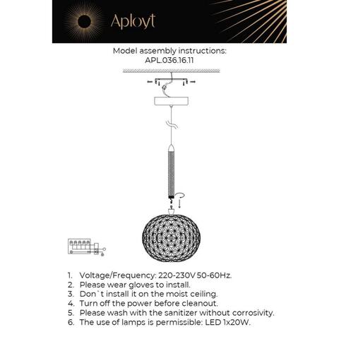 Подвесной светодиодный светильник Aployt Dorote APL.036.16.11