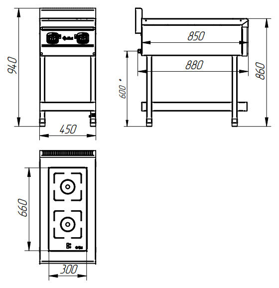 Плита индукционная Abat КИП-2П-01