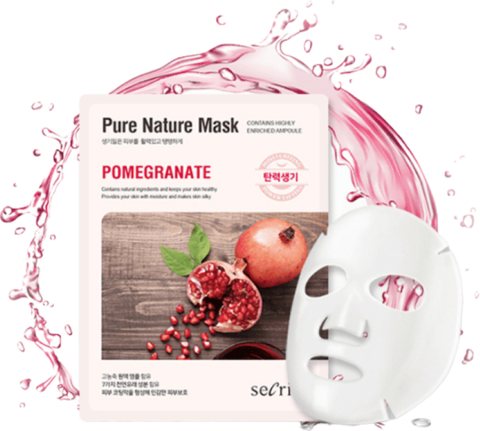 Anskin Secriss Pure Nature Mask Pack Pomegranate Маска для лица тканевая с гранатом