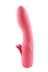 Розовый вибратор с усиками ULTI CLIMAX RECHARGEABLE VIBRATOR - 17 см. - 