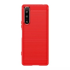 Красный чехол для смартфона Sony Xperia 5-IV Mark 4, серии Carbon (в стиле карбон) от Caseport