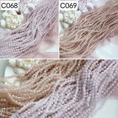 Хрусталь гранёный (стекло) рондель, бежевый 4*3 мм, нить 58 см, С209