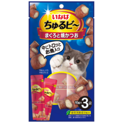 INABA Ciao лакомство для кошек запеченные трубочки Тунец Магуро и запечён. тунец Кацуо 10 г