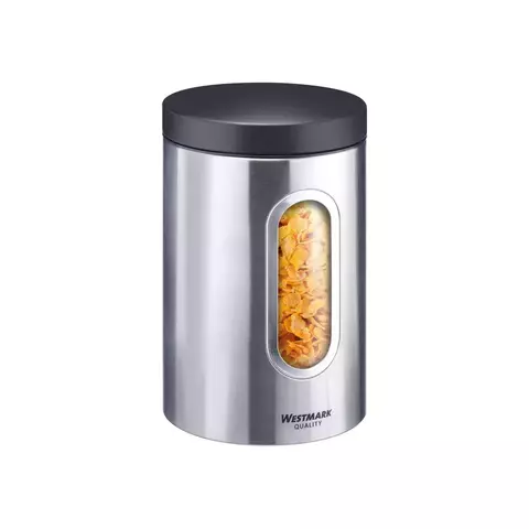 Банка для сыпучих продуктов с окошком 2.3л Westmark Steel