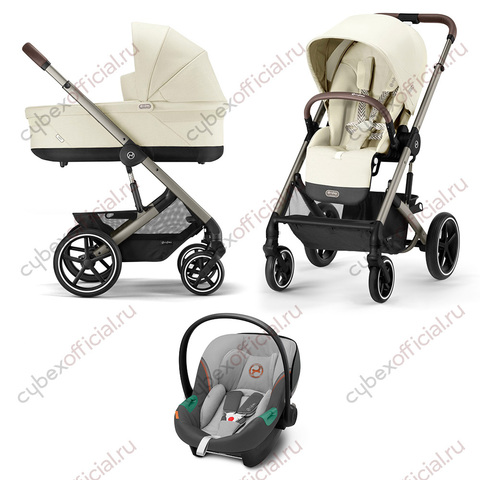 Детская коляска Cybex Balios S Lux TPE 3 в 1 Seashell Beige