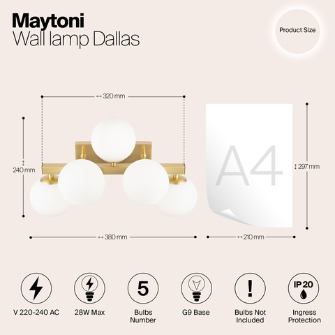 Настенный светильник Maytoni Dallas MOD547WL-05BS