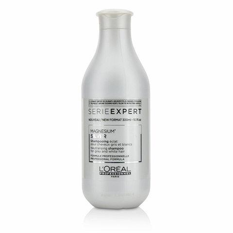 Шампунь для осветленных и седых волос, против желтизны, L'Оreal Serie Expert Magnesium Silver Shampoo, 300 мл.