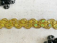 Тесьма люрекс пайетка, ш. 2 см, золото