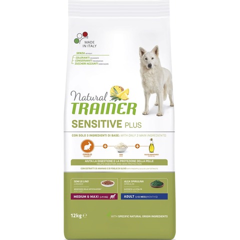 Trainer NAT.SENSITIVE PLUS сухой корм гипоаллер д/взрос.собак средн.и крупн.пород (кролик) 12 кг