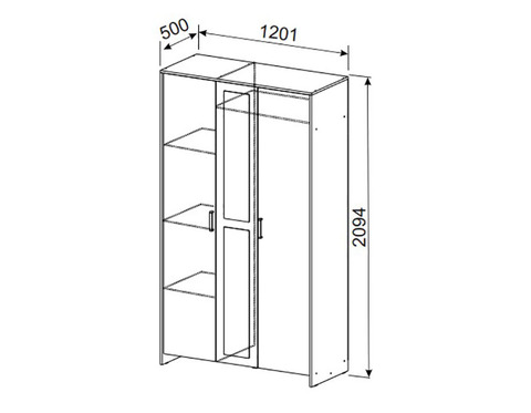 Шкаф трехстворчатый 