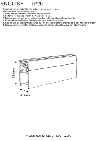 Шинопровод магнитный Crystal Lux CLT 0.113 01 L2000 BL